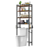 Over the Toilet Storage Freestanding Industrial Metal Wood Shelving Unit