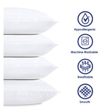 Set of 4 - Queen size Down Alternative Pillows - Machine Washable