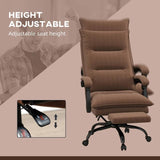 Double Padded Executive Massage Heated Office Chair Brown