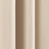 52 x 54 inch Solid Beige Cream Thermal Blackout Curtain Panels - Set of 2