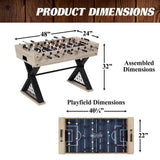 Sturdy X-Leg Industrial Modern Style 48-inch Foosball Table with 2 Balls