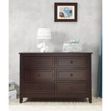 SF Home Kids Bedroom 6-Drawer Dresser in Espresso Wood Finish