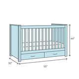 SF Home Solid Wood Convertible Crib in White - Toddler Bed Sold Separately