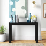 Solid Wood Modern Accent Console Table / Sofa Table in Black Finish