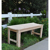 Outdoor Patio Backless Cedar Wood 4-ft. Garden Bench in Natural Finish