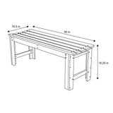 Outdoor Patio Backless Cedar Wood 4-ft. Garden Bench in Natural Finish