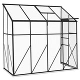 8.3 ft x 4.1 ft Outdoor Polycarbonate Lean-to Greenhouse with Black Metal Frame