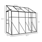 8.3 ft x 4.1 ft Outdoor Polycarbonate Lean-to Greenhouse with Black Metal Frame