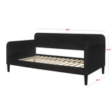 Twin size Modern Black Velvet Upholstered Daybed