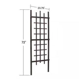 72-inch Modern Garden Trellis in Black Wood Finish