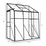 6.3 ft x 4.1 ft Outdoor Polycarbonate Lean-to Greenhouse with Black Metal Frame