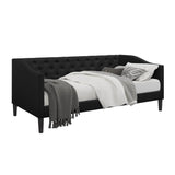 Twin size Modern Black Fabric Upholstered Button-Tufted Daybed