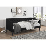 Twin size Modern Black Fabric Upholstered Button-Tufted Daybed