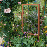 48-inch Outdoor Pine Wood Frame Garden Trellis with Metal Wire Lattice