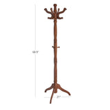 Classic Traditional Solid Wood Coat Rack in Walnut Finish