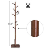 Adjustable Height Mid-Century Modern Style Coat Rack in Walnut Wood Finish