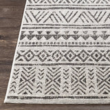 5 ft. x 8 ft. Black Off-White Chevron Coastal Boho Style Indoor Outdoor Area Rug