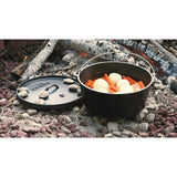 8-Quart Deep Seasoned Cast Iron Dutch Oven with Lid and Metal Handle