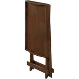 Folding TV Tray Bedside Table in Dark Brown Espresso Wood Finish