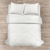 King/California King White Diamond Jacquard 3 PCS Comforter Set