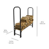 4-Ft Heavy Duty Steel Black Metal Firewood Rack - Easy to Assemble