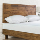 Full size Solid Wood Modern Platform Bed Frame with Adjustable Height Headboard