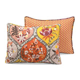 Full/Queen Boho Floral Lightweight Cotton Orange Mauve 3-Piece Quilt Set