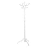 Traditional Classic Solid Wood Coat Rack in White Finish