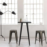 Set of 4 - 24-in. Indoor/Outdoor Backless Stacking Gunmetal Grey Metal Barstools