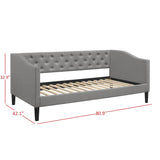 Twin size Modern Grey Fabric Upholstered Button-Tufted Daybed