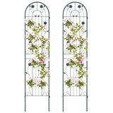 2 Pack - 7-ft Galvanized Steel Outdoor Garden Trellis in Green Metal Finish