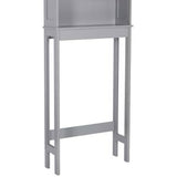 Over the Toilet Bathroom Storage Cabinet Shelving Unit in Grey Wood Finish