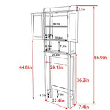 Over the Toilet Bathroom Storage Cabinet Shelving Unit in Grey Wood Finish