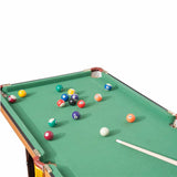 54-inch Green Fleece Top Pool Table Set with Balls Cues and Rack