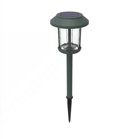 Set of 4 - Outdoor Solar LED Lights in Green with Yard Path Ground Stakes