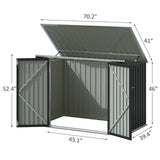 Outdoor Black Grey Galvanized Steel Garbage Trash Can Storage Shed