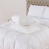 Jumbo Standard Cotton Bed Pillow with Down Alternative Polyester Fiber Fill