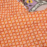 King size Boho Floral Lightweight Cotton Orange Mauve Yellow 3-Piece Quilt Set