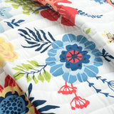 King size Lightweight Floral Navy Blue Coral White 3-Piece Polyester Quilt Set