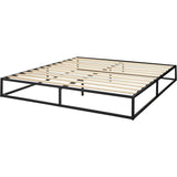 King size 10-inch Low Profile Modern Metal Wood Slat Platform Bed Frame