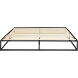 King size 10-inch Low Profile Modern Metal Wood Slat Platform Bed Frame