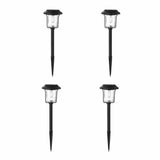 4 Pack - Solar LED Light Set - Outdoor Path Lighting in Black