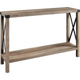 Industrial Farmhouse Entryway Table / Console Table in Taupe Grey Wood Finish