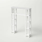 Over the Toilet Bathroom Shelving Unit with 9-Shelves in White Wood Finish