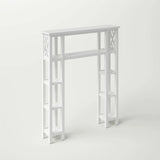 Over the Toilet Bathroom Shelving Unit with 9-Shelves in White Wood Finish