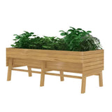 Outdoor Modern Natural Cedar Wood Raised Garden Bed Planter 70-inch x 31-inch