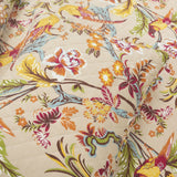 King size 3 Piece Peacock Birds Floral Lightweight Polyester Quilt Set Tan