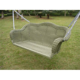 Resin Wicker Porch Swing with 4-ft Hanging Chain in Moss