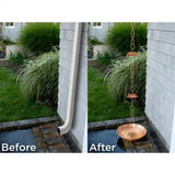 8.5 ft. Copper Umbrella Rain Chain Gutter Downspout with Brass Accessories