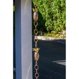 8.5 Ft. Copper Pineapple Rain Chain Gutter Downspout - Basin Not Included